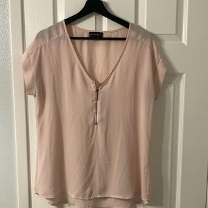Soft Pink Short Sleeve Blouse